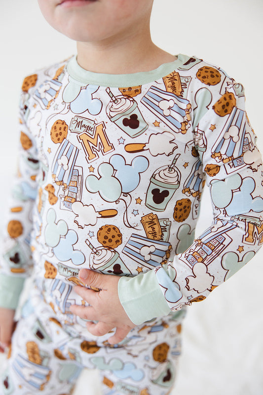 Snacks 2-Piece Pajama Set- Green