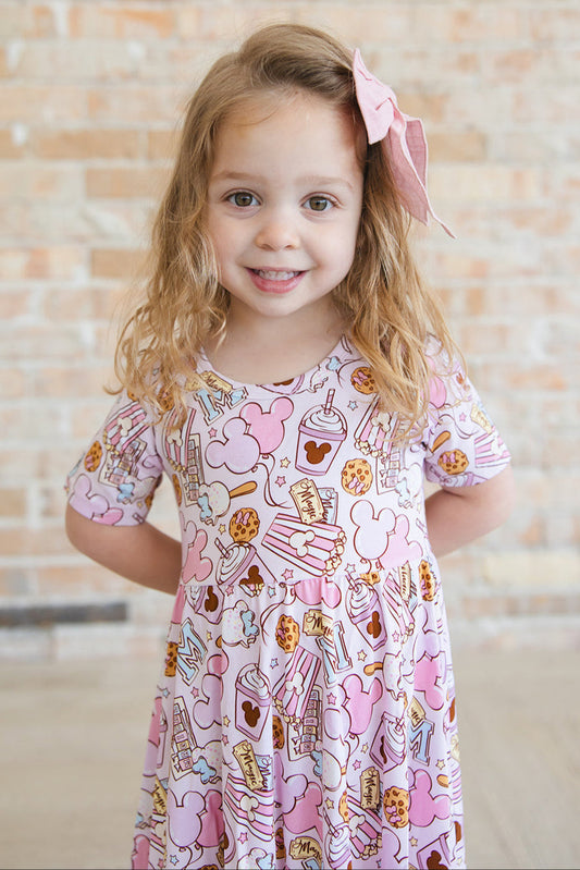 Snacks Dress- Pink