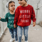 Merry Little Thing Child Waffle Sleeve Crewneck- 3 Colors