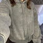 Carla Acid Wash Fleece Hoodie- Ash Jade