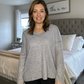 Clarissa V-Neck Sweater- Heather Gray