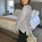 Clarissa V-Neck Sweater- Heather Gray