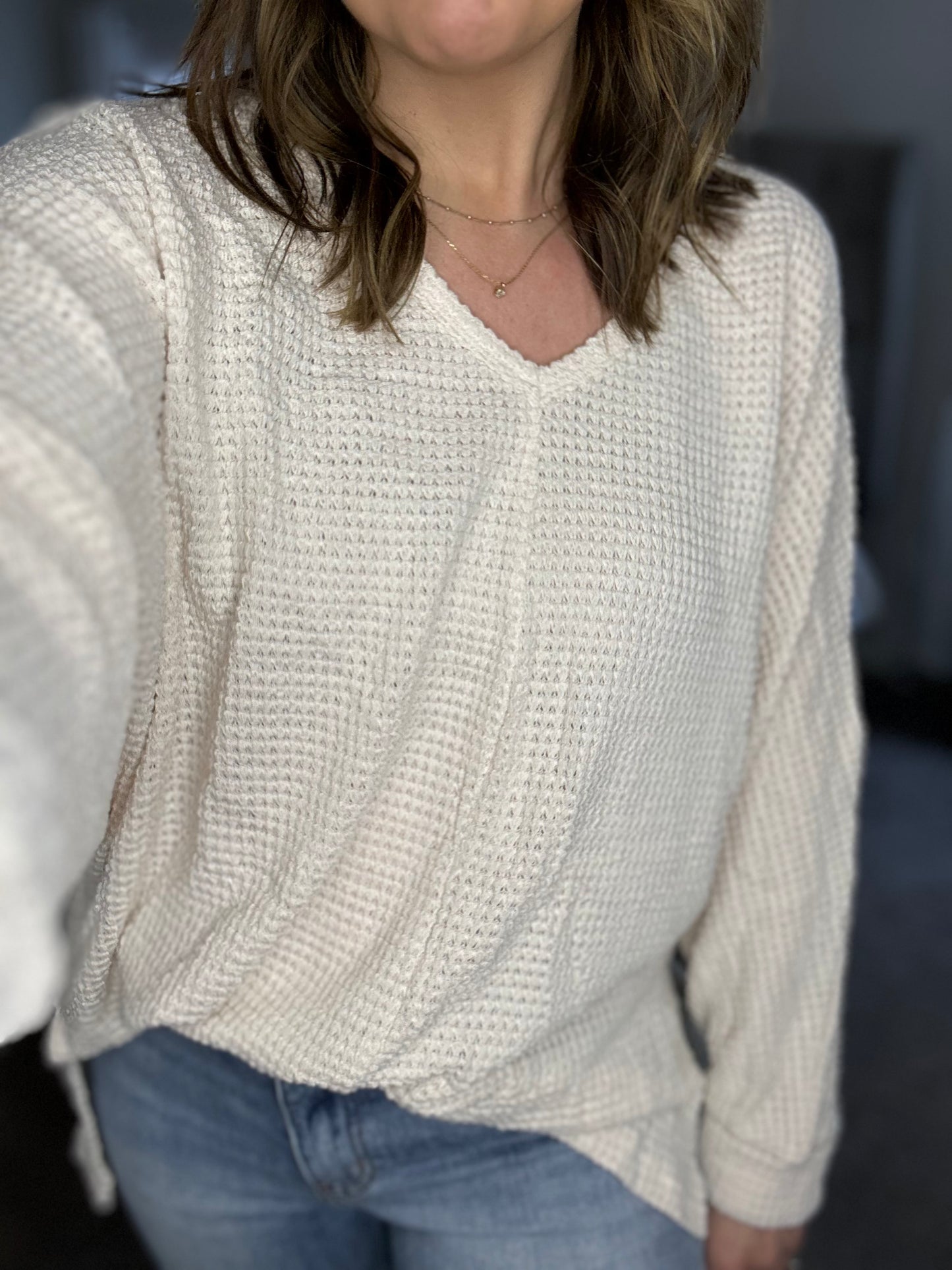 Kyra Waffle Knit Top