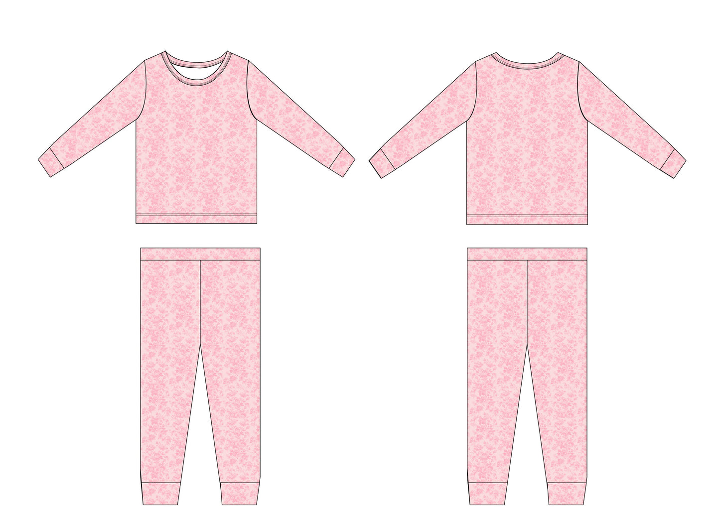 Pink Toile 2-Piece Pajama Set