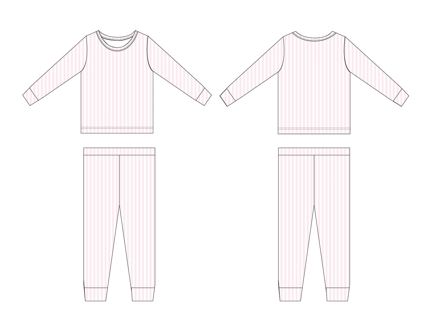 Pink Stripes 2-Piece Pajama Set