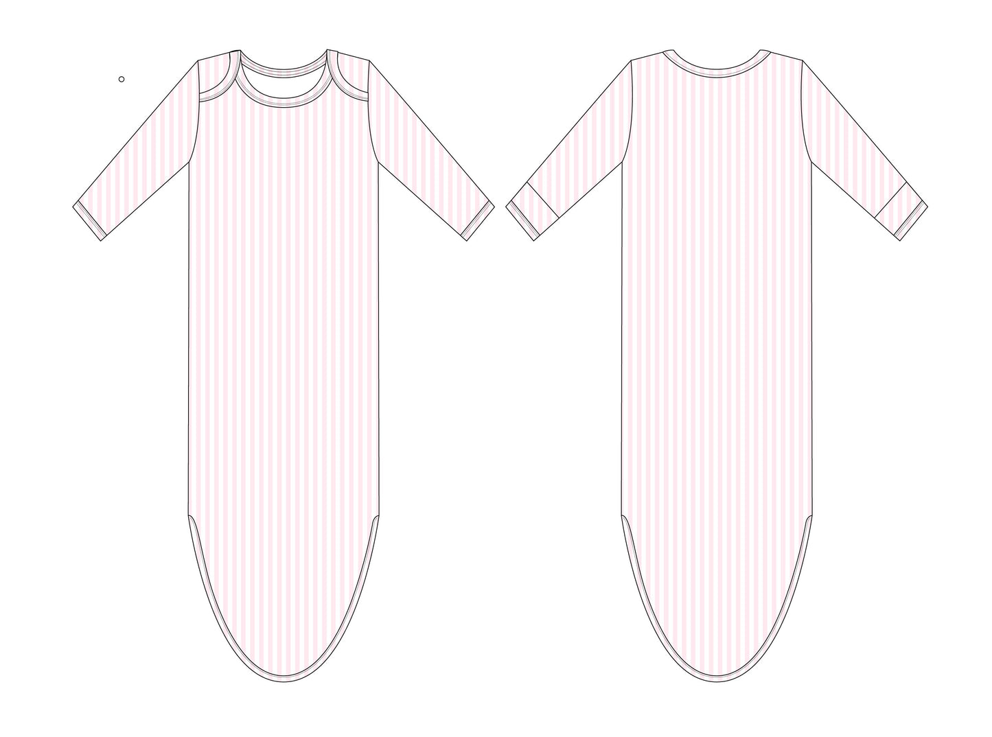 Pink Stripes Knotted Gown
