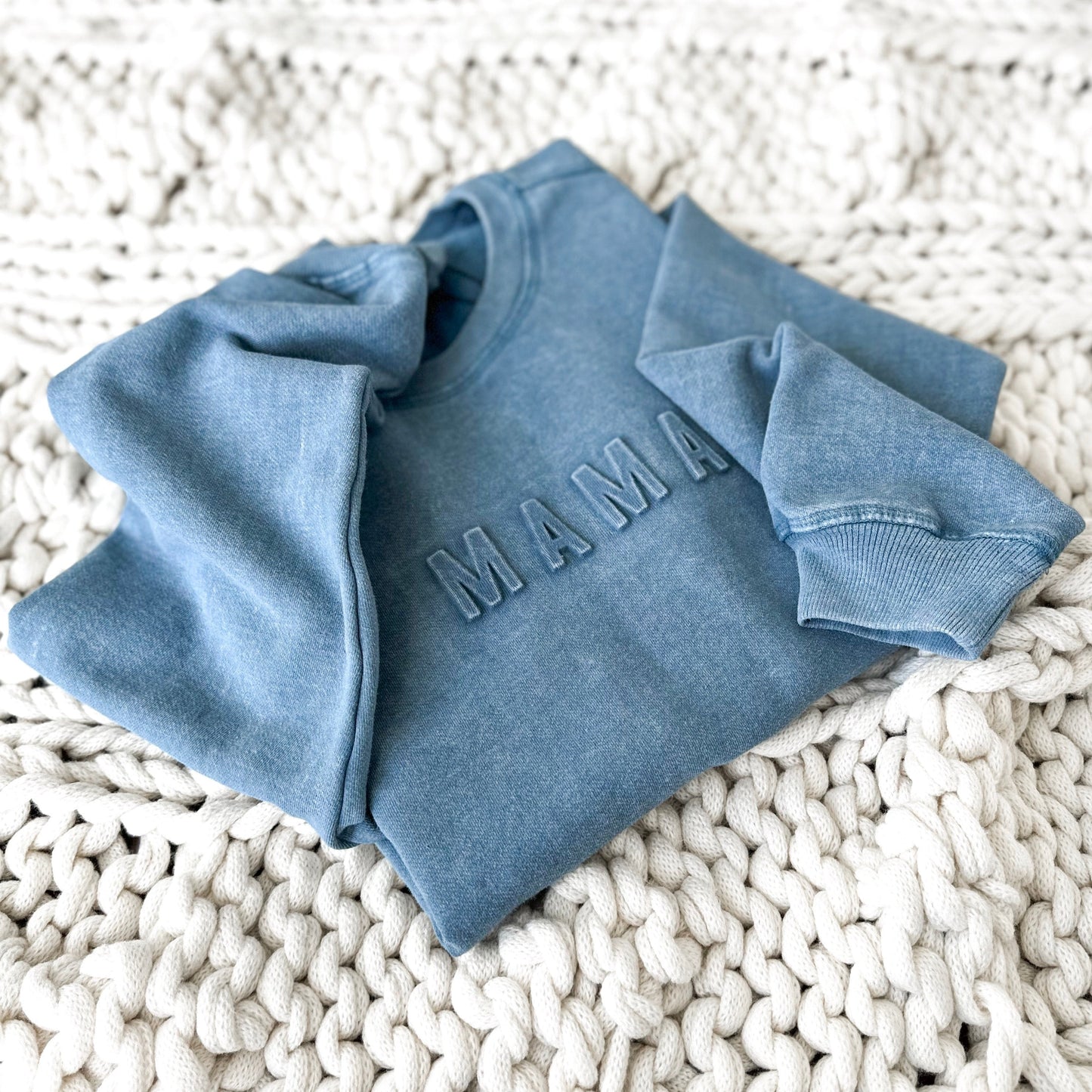 Mama Signature Acid Wash Crewneck - Tide