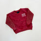 Kids Christmas Morning Crew Waffle Sleeve Crewneck - Ruby