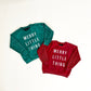Merry Little Thing Child Waffle Sleeve Crewneck- 3 Colors