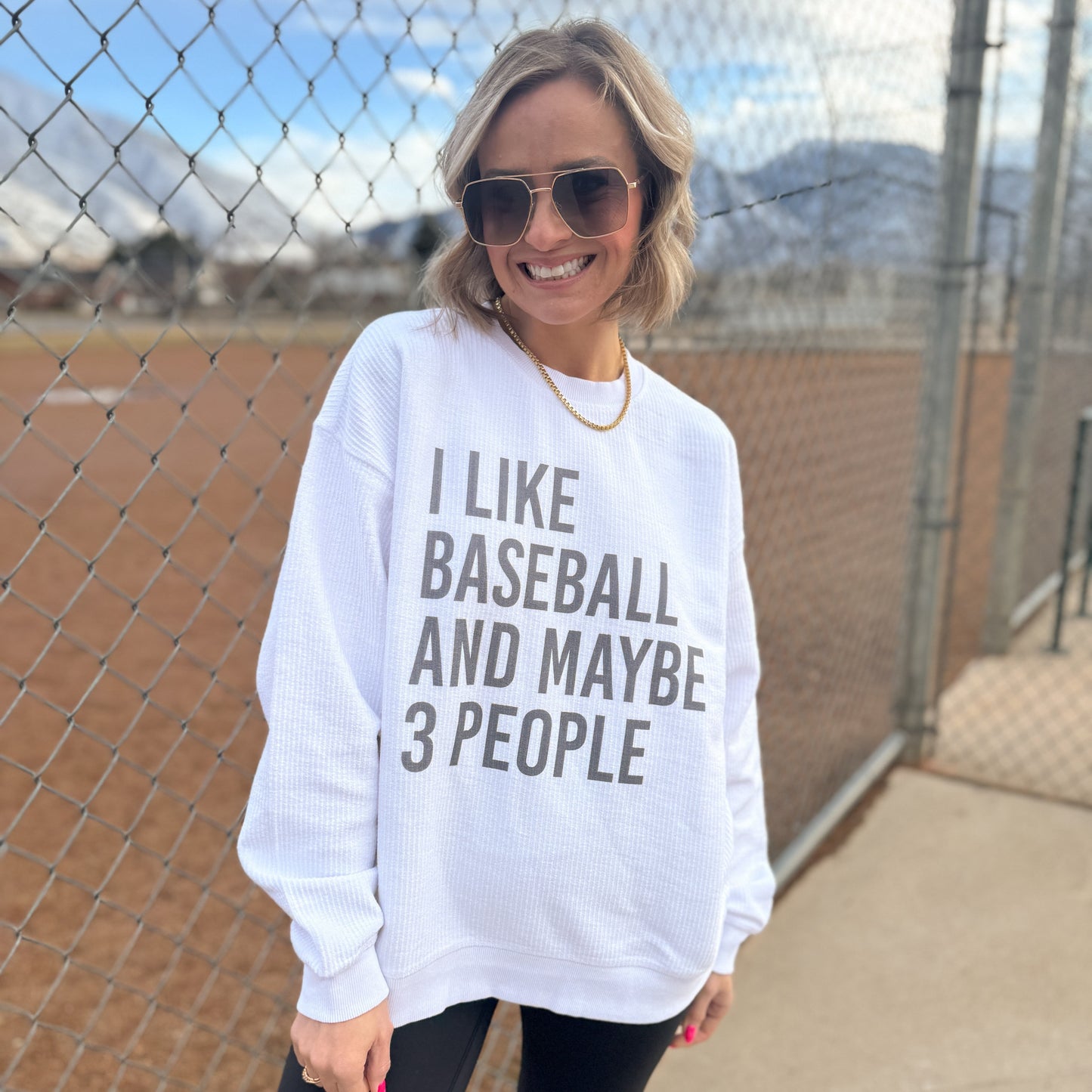 I Like Baseball and Maybe 3 People Tee/Sweatshirt (Multiple Options)