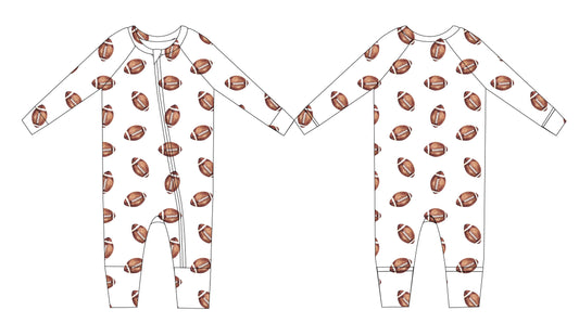 Football Ribbed Zippy Pajama