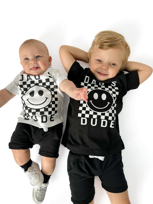 Dad's Dude Checkered Tee- 4 Colors
