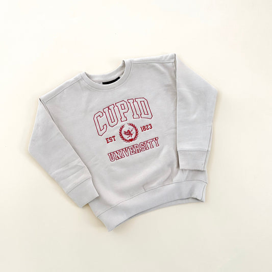 Kids Cupid University Comfort Crewneck - Neutral