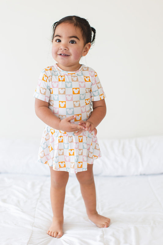 Checkerboard Charm Bodysuit Dress