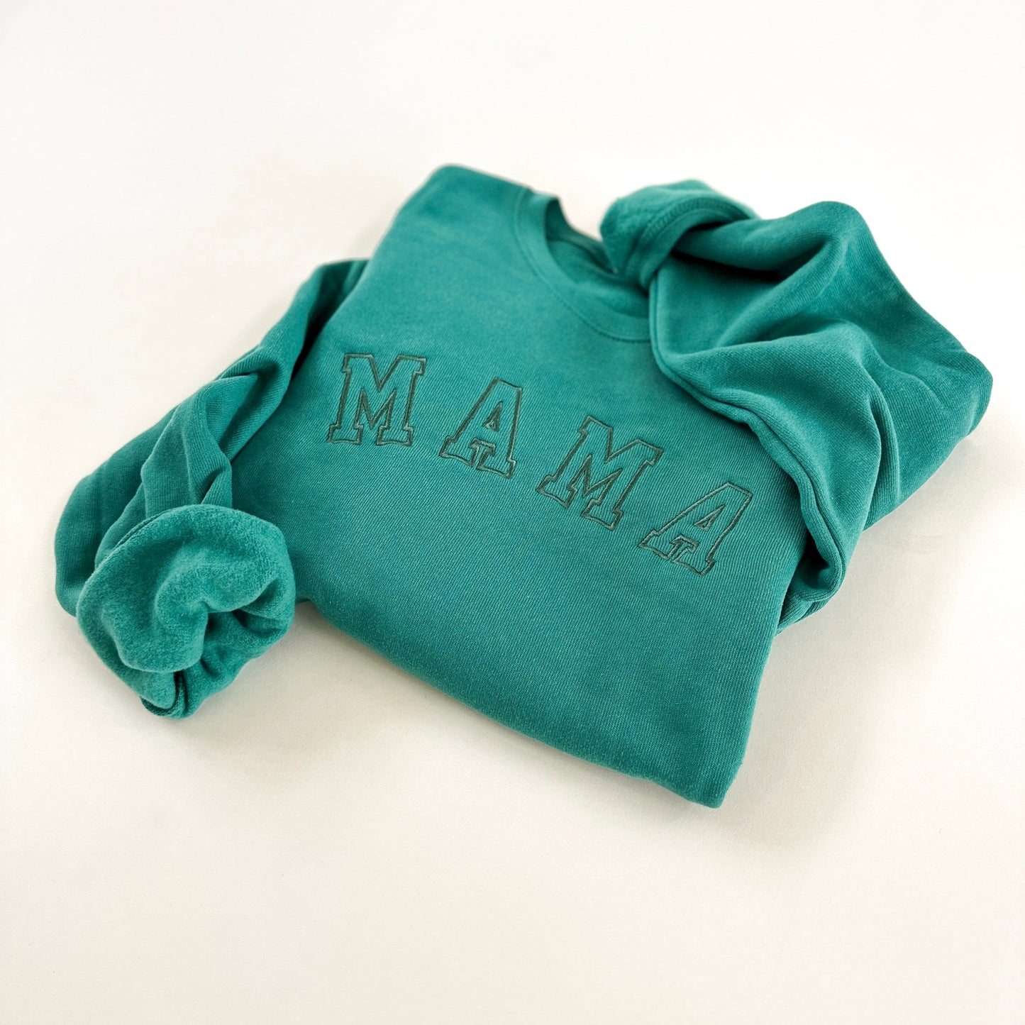 Mama St. Patty's Crewneck Sweatshirt - Embroidered Varsity Design