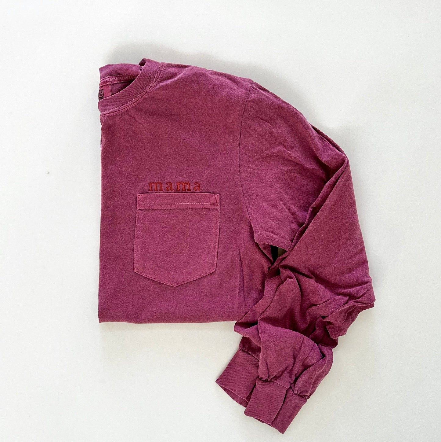 Mama Tonal Long Sleeve Pocket Tee