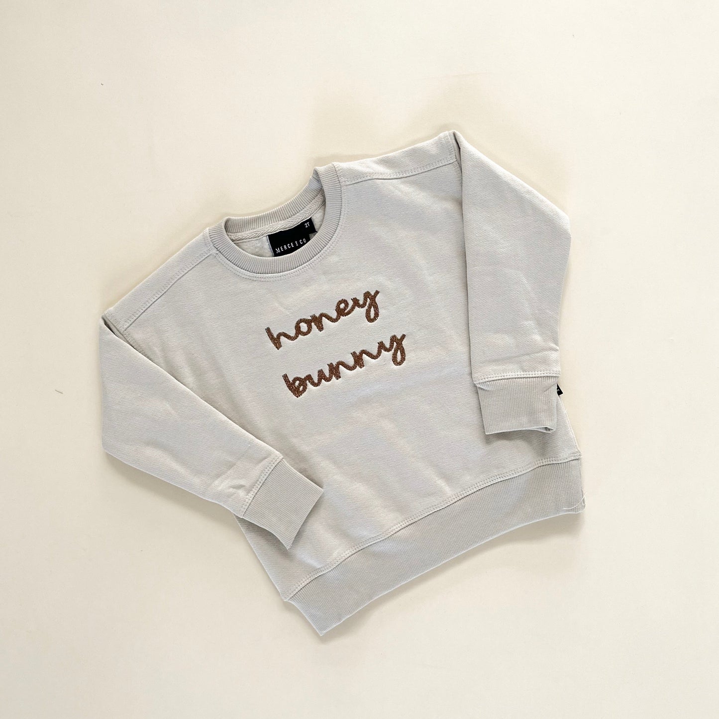 Honey Bunny Embroidered Child Comfort Crewneck
