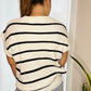 Josie Striped Sweater- White (Size XL)