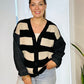 Winnie Denim Sleeve Striped Cardigan