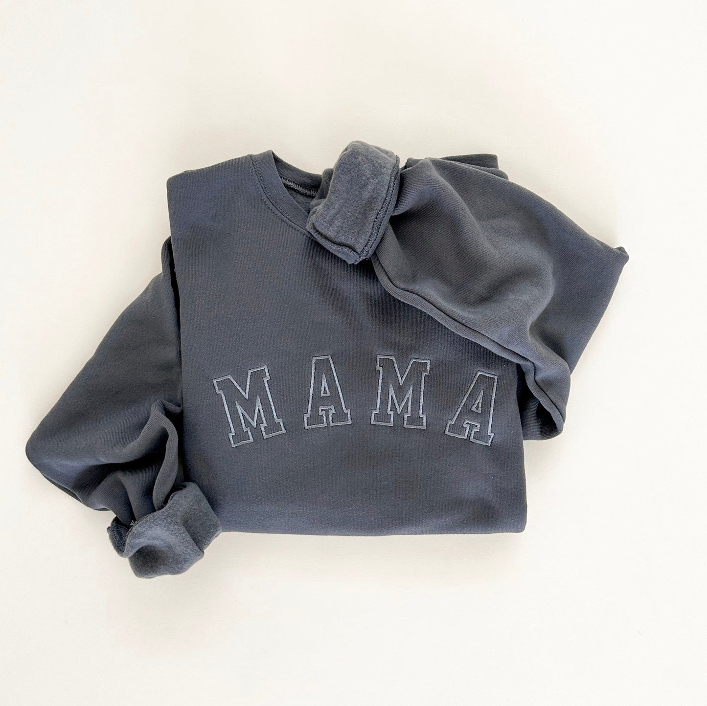 Mama Varsity Embroidered Crewneck Sweatshirt - Neutrals