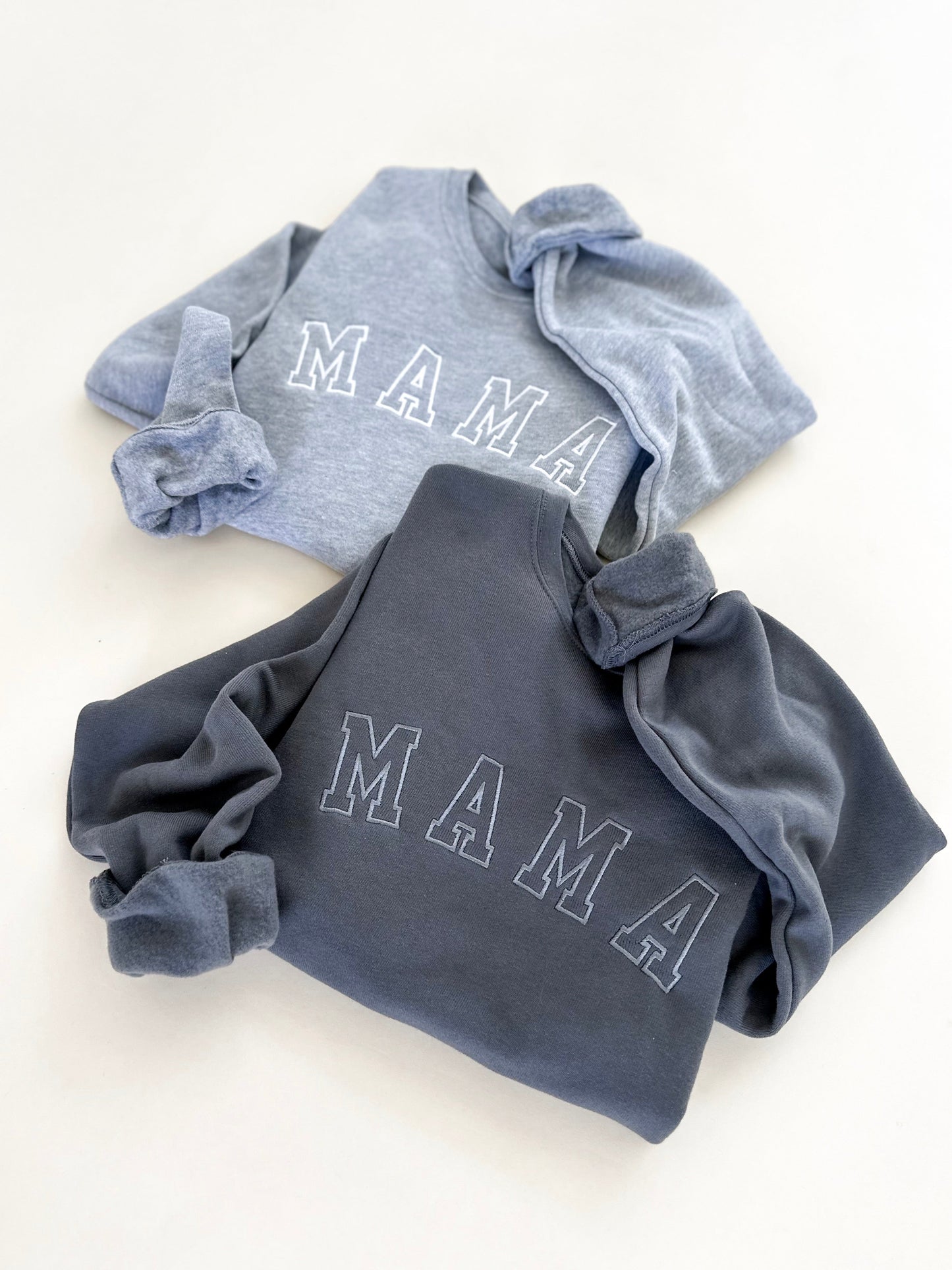Mama Varsity Embroidered Crewneck Sweatshirt - Neutrals