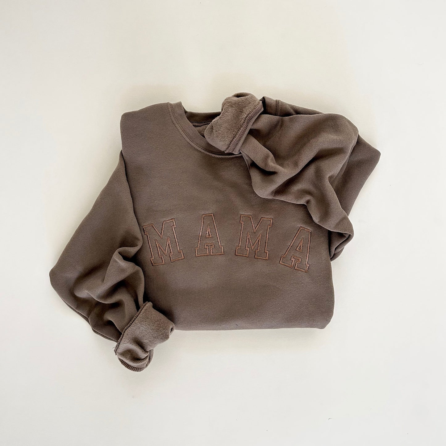 Mama Varsity Embroidered Crewneck Sweatshirt - Neutrals