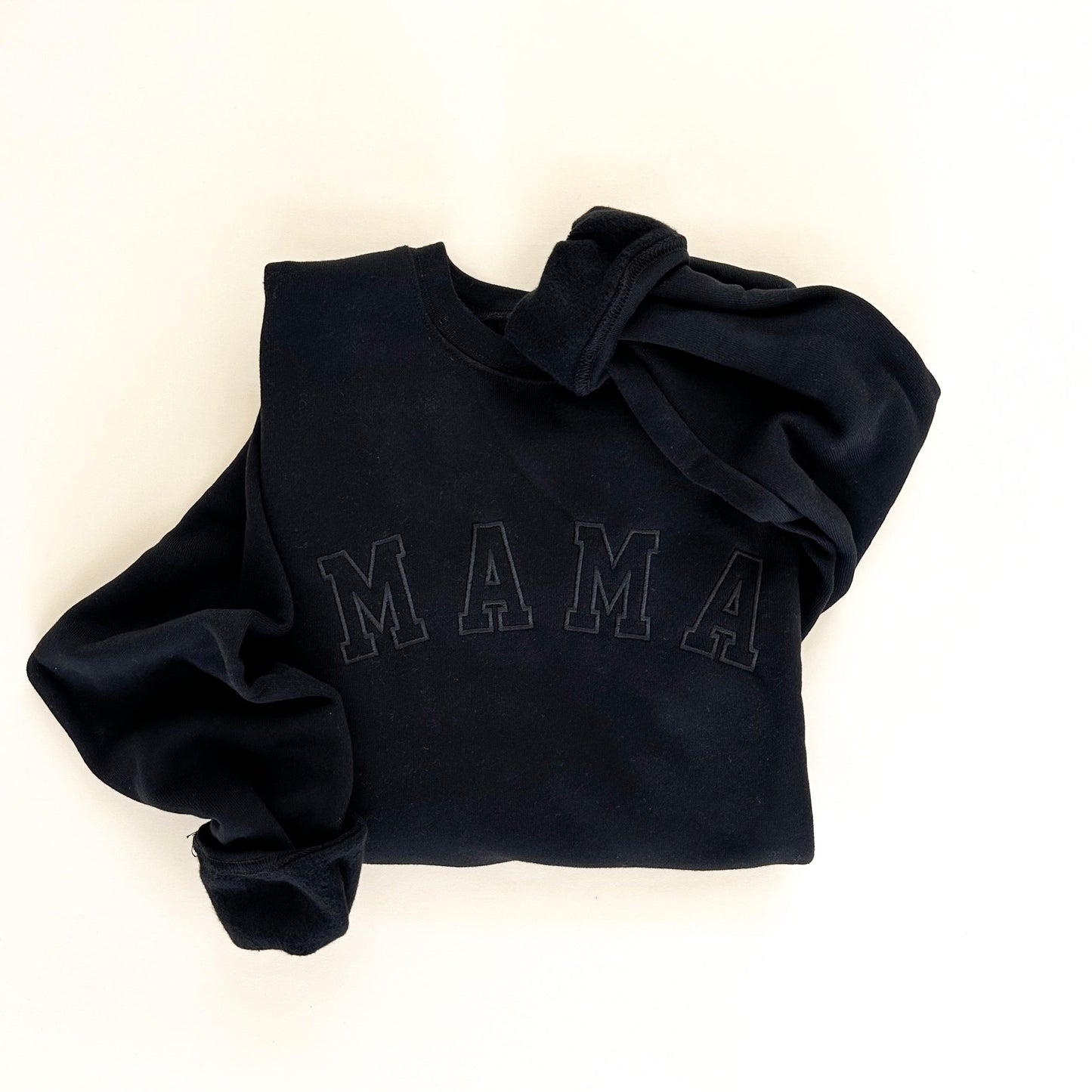 Mama Varsity Embroidered Crewneck Sweatshirt - Neutrals