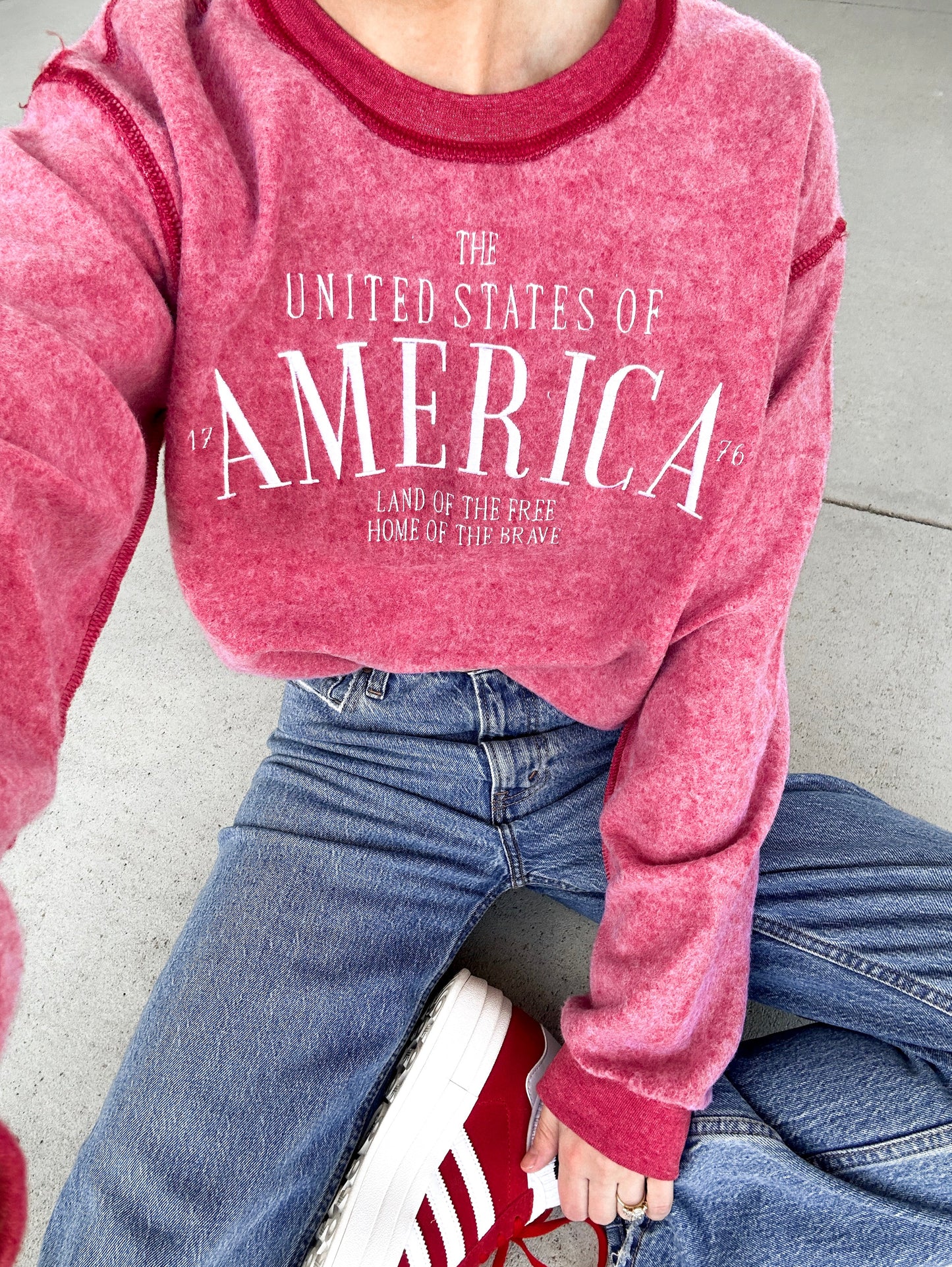 America Vintage Embroidered Sweatshirt
