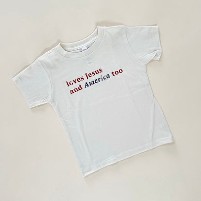 Loves Jesus and America Child Tee
