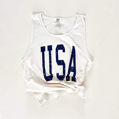 USA Varsity Vintage Adult Tank- 3 Colors