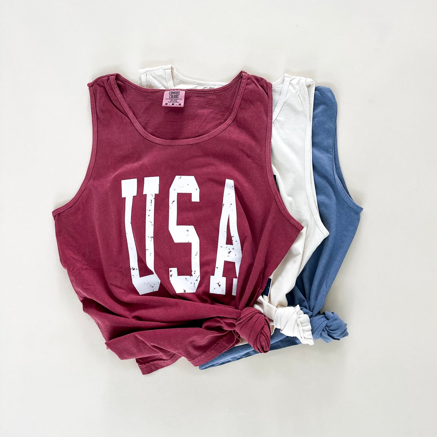 USA Varsity Vintage Adult Tank- 3 Colors
