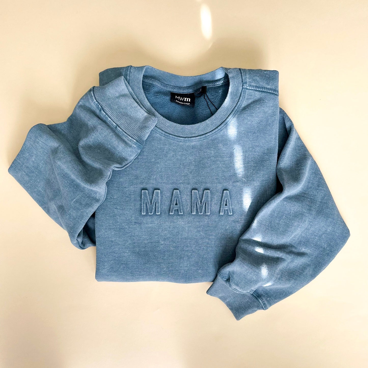 Mama Signature Acid Wash Crewneck - Tide