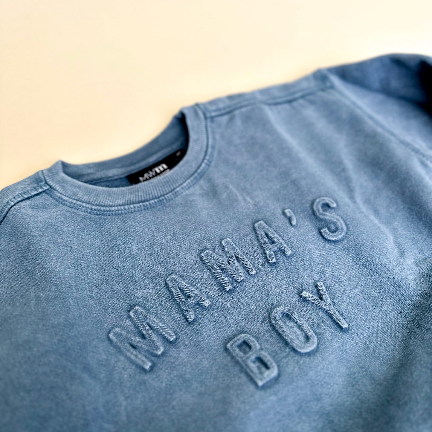 Mama's Boy Signature Acid Wash Crewneck - Tide