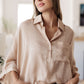 In Your Thoughts Oversized Dolman Sleeve Top in Champagne