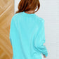 It's The Little Things Relaxed Scuba Pullover in Mint Sky
