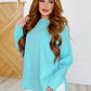 It's The Little Things Relaxed Scuba Pullover in Mint Sky