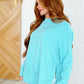 It's The Little Things Relaxed Scuba Pullover in Mint Sky