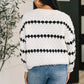 Ivy Lane Textured Sweater in White and Black