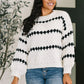 Ivy Lane Textured Sweater in White and Black