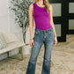 Jackie Mid Rise Flare Jean with Front Flap Pockets