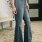 Jackie Mid Rise Flare Jean with Front Flap Pockets