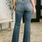 Jackie Mid Rise Flare Jean with Front Flap Pockets