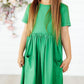 Kelly Green Short Sleeve Pocket Twirl Dress