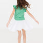 Kelly Green Short Sleeve Ruffle Tee