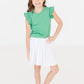 Kelly Green Short Sleeve Ruffle Tee