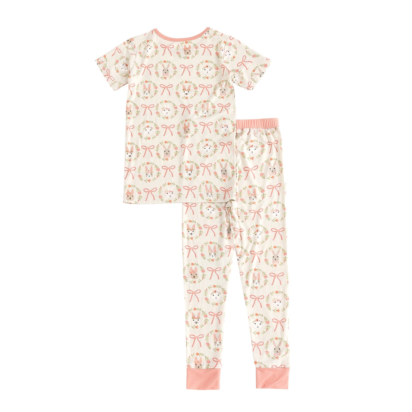 Bows & Bunnies Short Sleeve Pajama - Pink