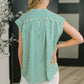 Like a Song Sleeveless V-Neck Blouse in Green