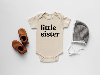 Little Sister Organic Baby Bodysuit- 3 Colors