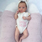 Hello World/Little Sister/Little Brother Embroidered Newborn Romper Set with Booties & Hat/Headband Option