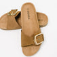 Lizzy Slip On Buckle Strap Sandal in Tan